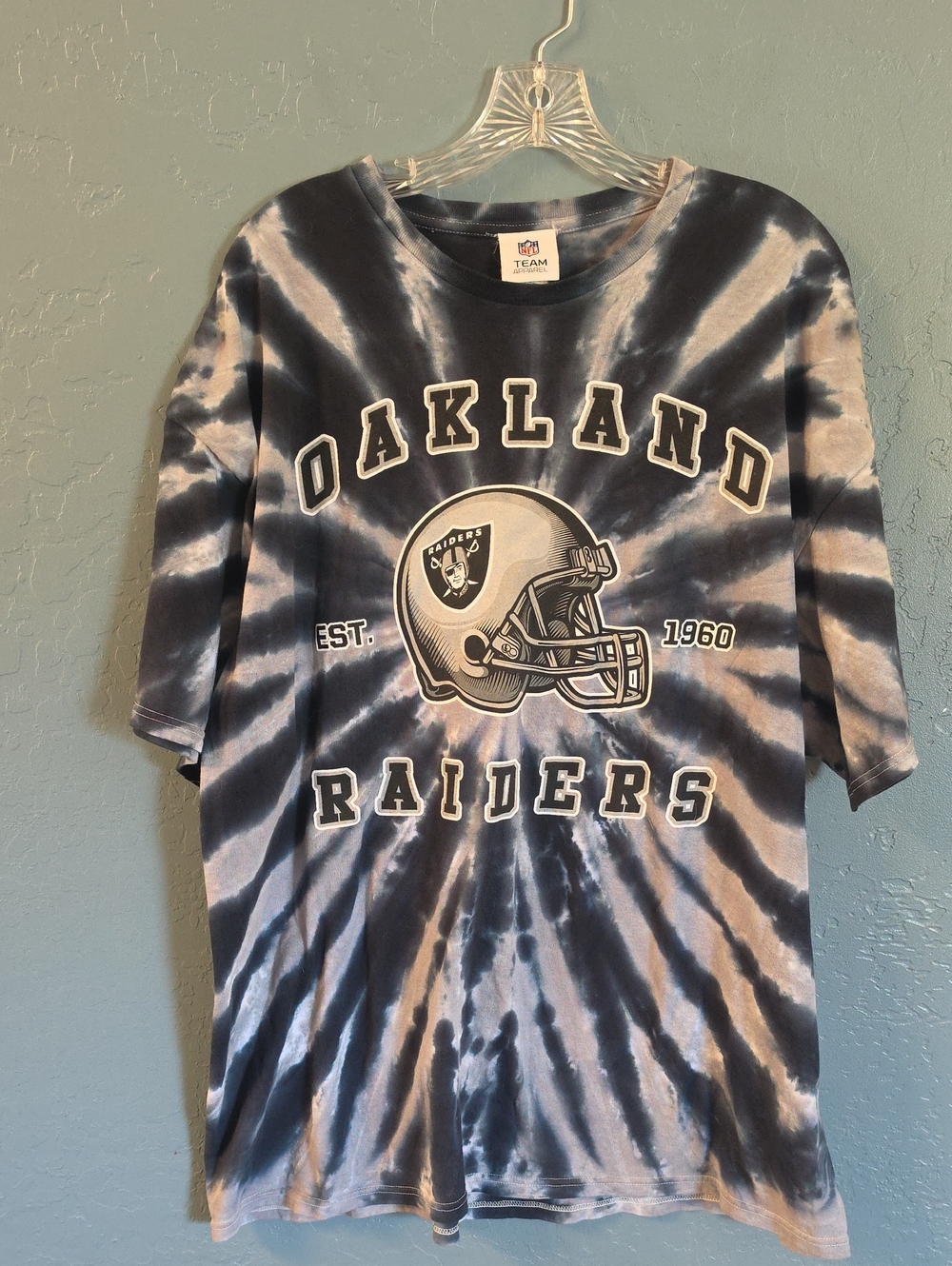 NFL Oakland Raiders Tie-Dye Graphic Tee - Black & Gray